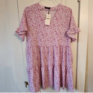 Floral Pink Midi Dress